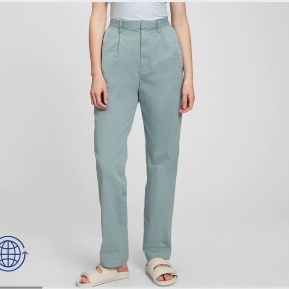 Mineral BLUE - New High Rise Pleated Khakis with Washwell Size 2 - Picture 1 of 4